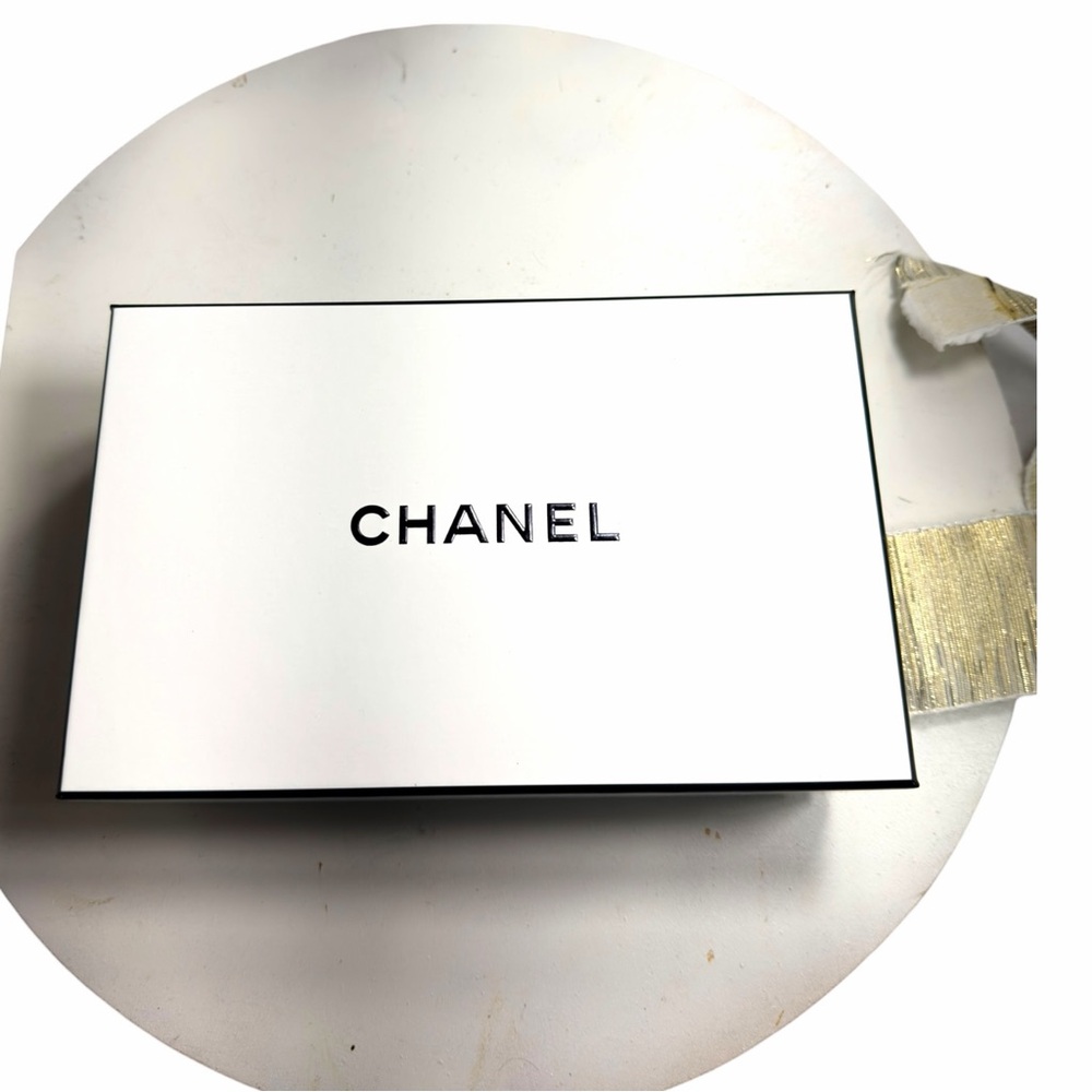 Chanel Authentic Gift Box & Envelope, Stamp Wrap w/ Logo Gold Ribbon & Packaging - Picture 7 of 10